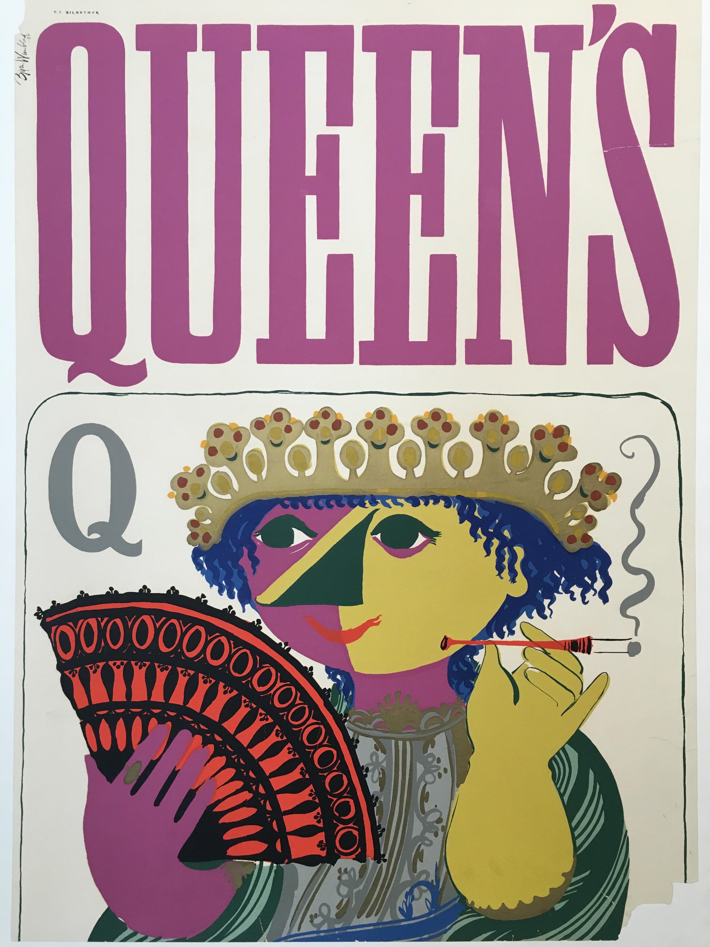 Mid-20th Century Queen's by Björn Wünblad Original Vintage Poster, 1954