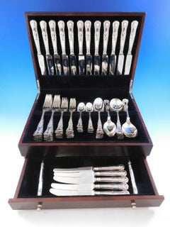Queens by Charles Boyton Sterling Silver Flatware Set Dinner Service, 84 Pieces