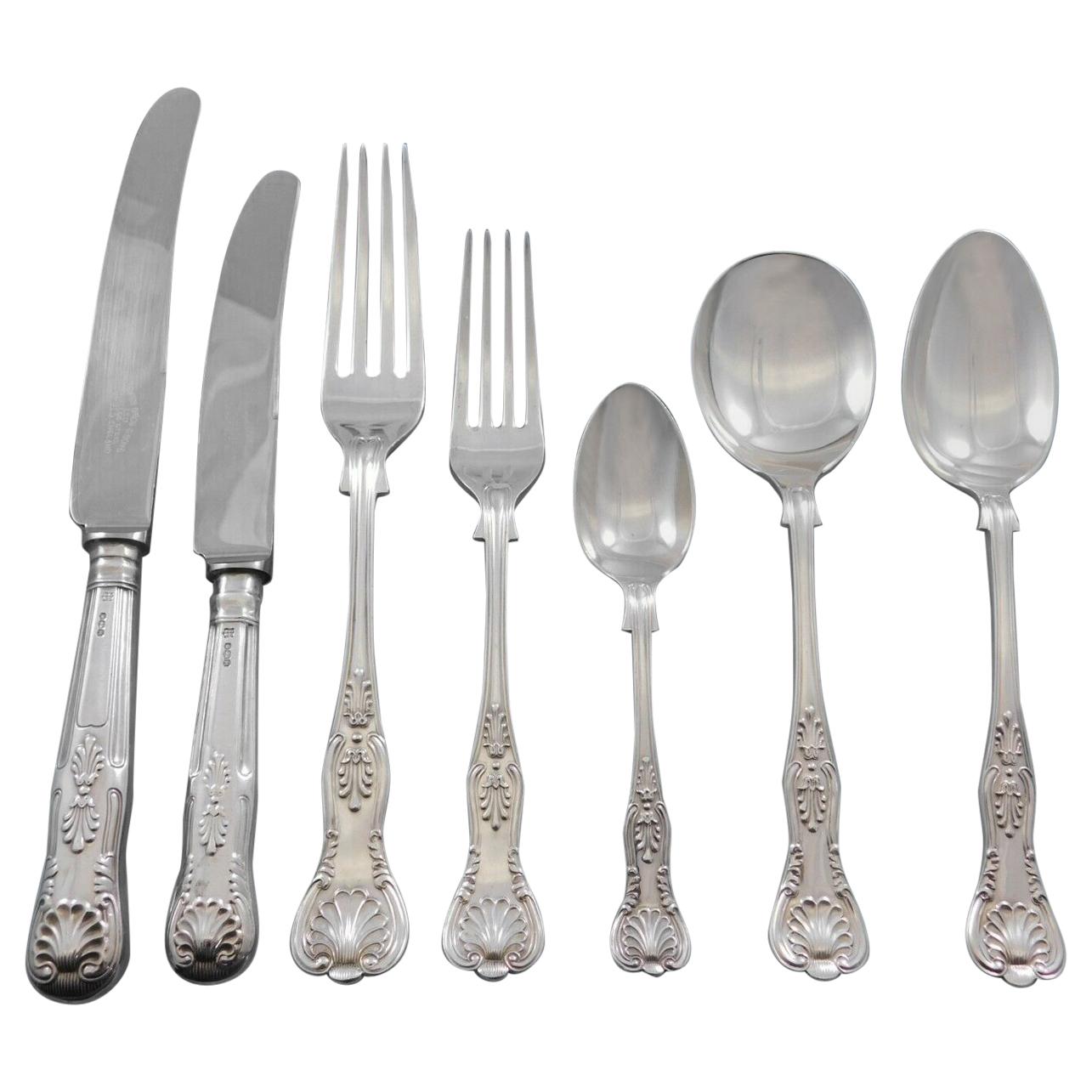 Queens by Charles Boyton Sterling Silver Flatware Set Dinner Service, 84 Pieces