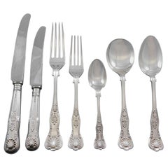 Queens by Charles Boyton Sterling Silver Flatware Set Dinner Service, 84 Pieces
