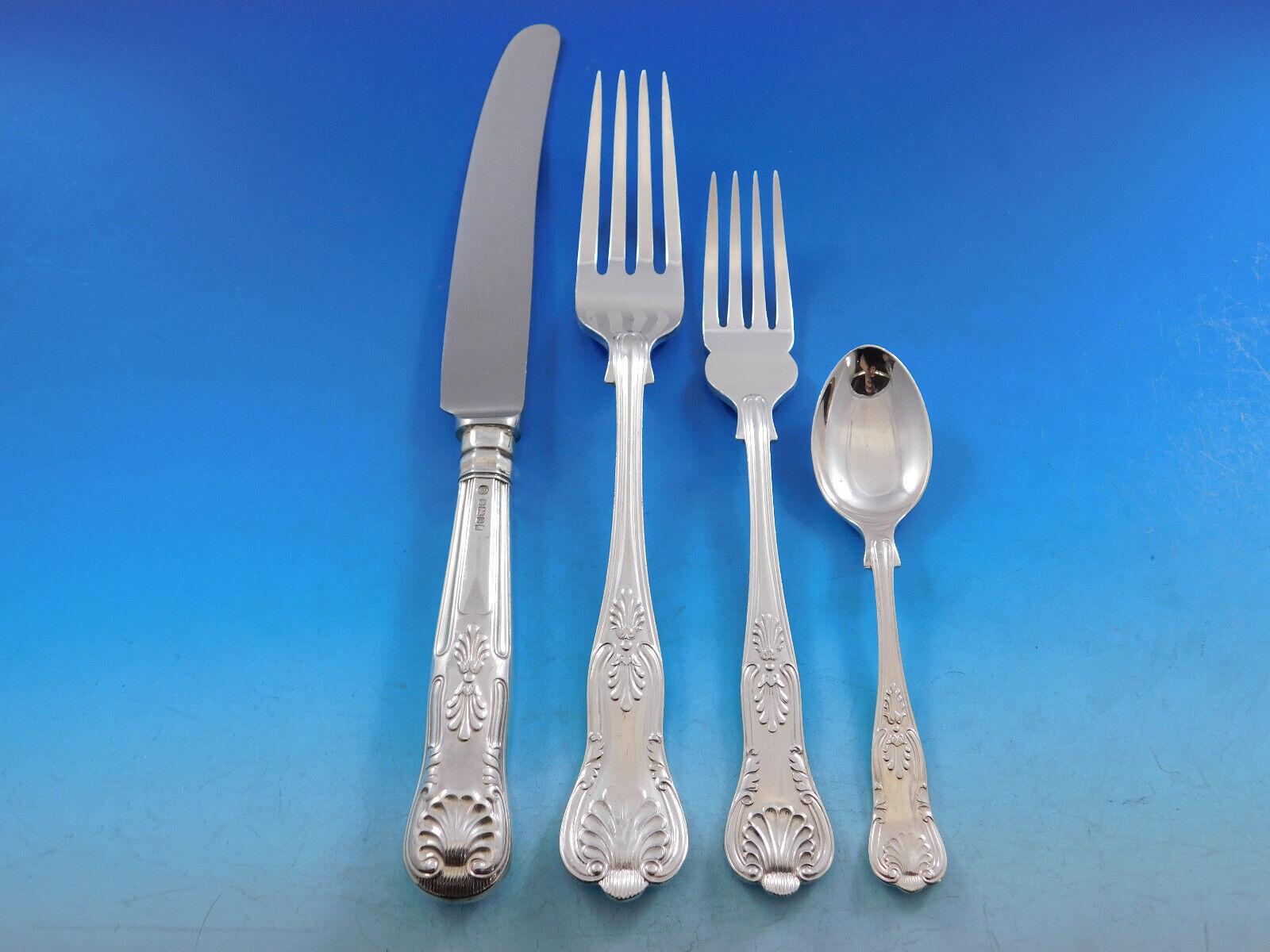 British Queens by Francis Howard Uk Sterling Silver Flatware Set Service 87 Pcs Dinner For Sale