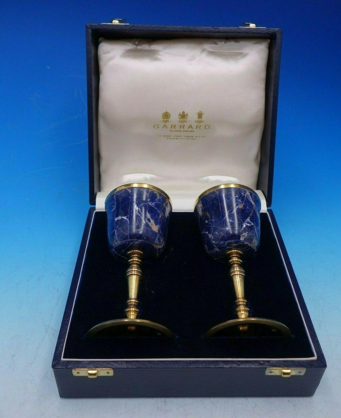 Queens by Garrard and Co Sterling Silver Console Set 5-Piece Box Gilt Sodalite 6