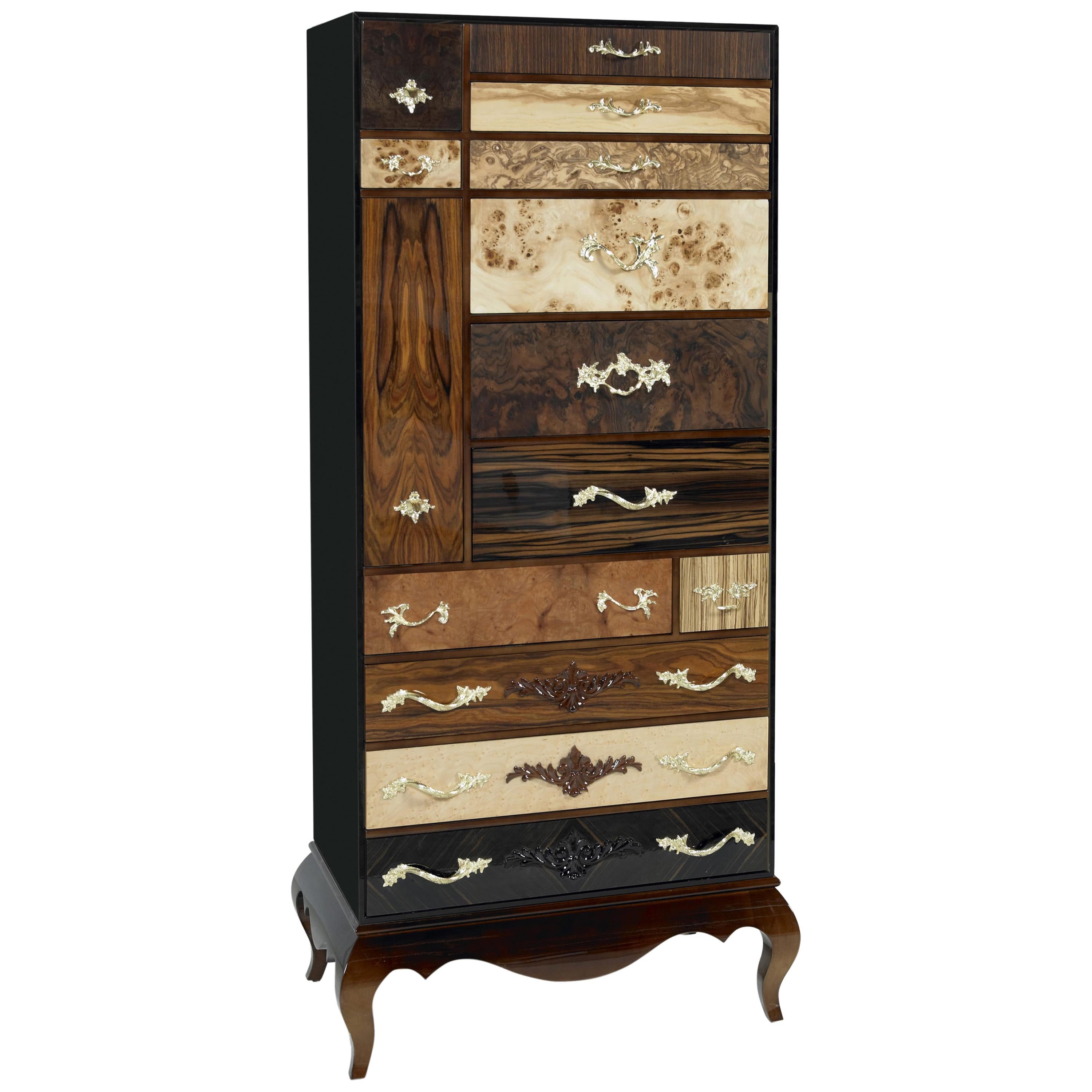 Contemporary Queens Highboy Chest by Boca do Lobo For Sale