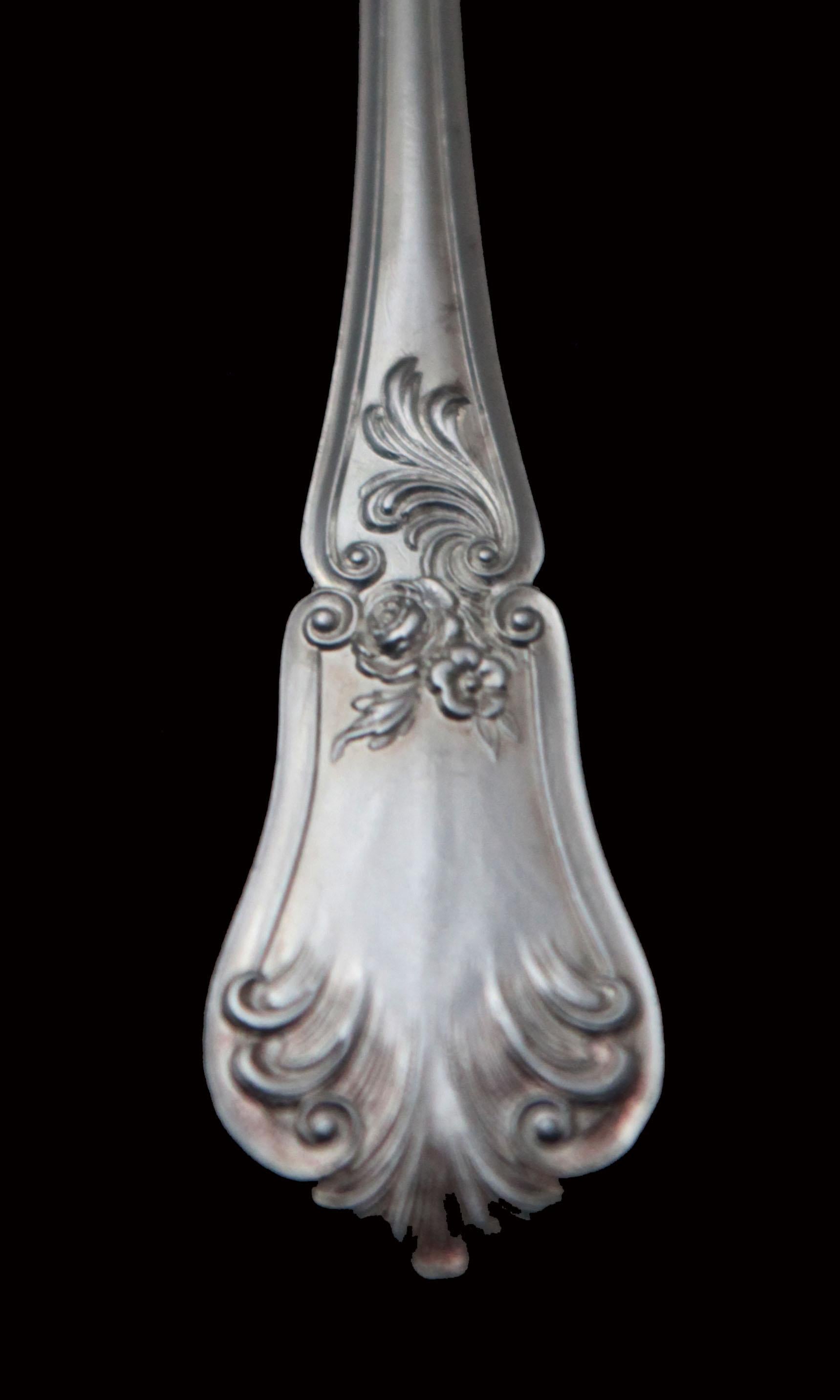 Queille & Soufflot - 37pc. Antique French 19th Century Dessert Flatware Set ! For Sale 1