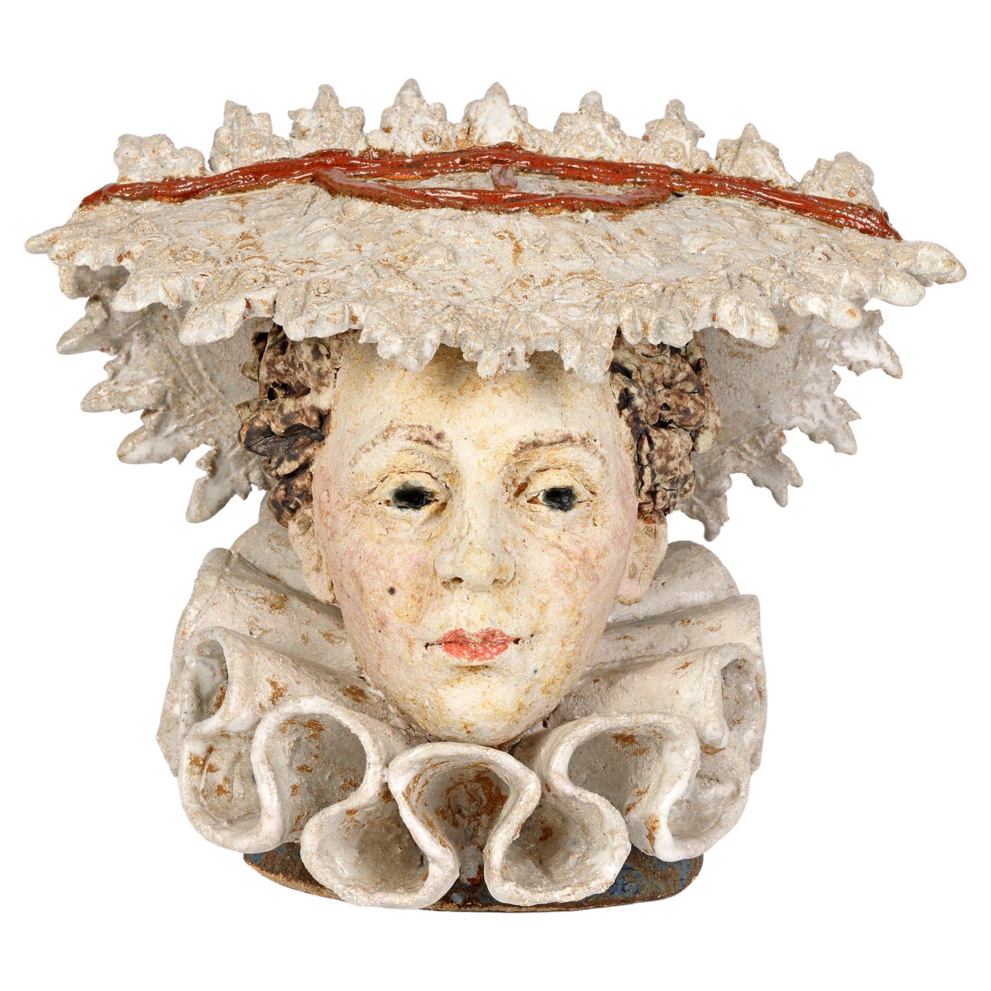 Quentin Bell Attributed Stoneware Elizabethan Lady’s Head For Sale