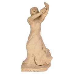 Retro Quentin Bell Attributed Stoneware Girl Playing Cymbals