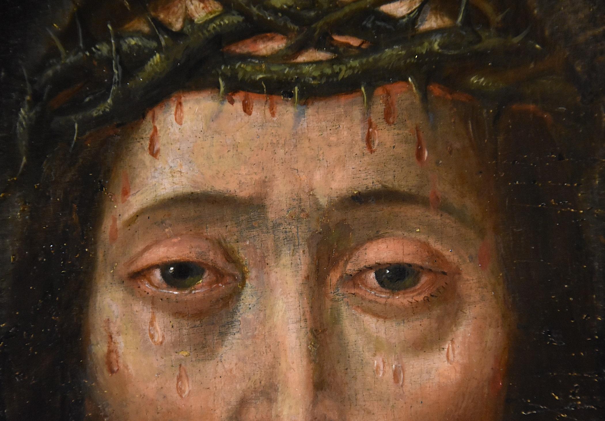 Ecce Homo Christ Metsys 16th Century Paint Oil on table Flemish Old master For Sale 5