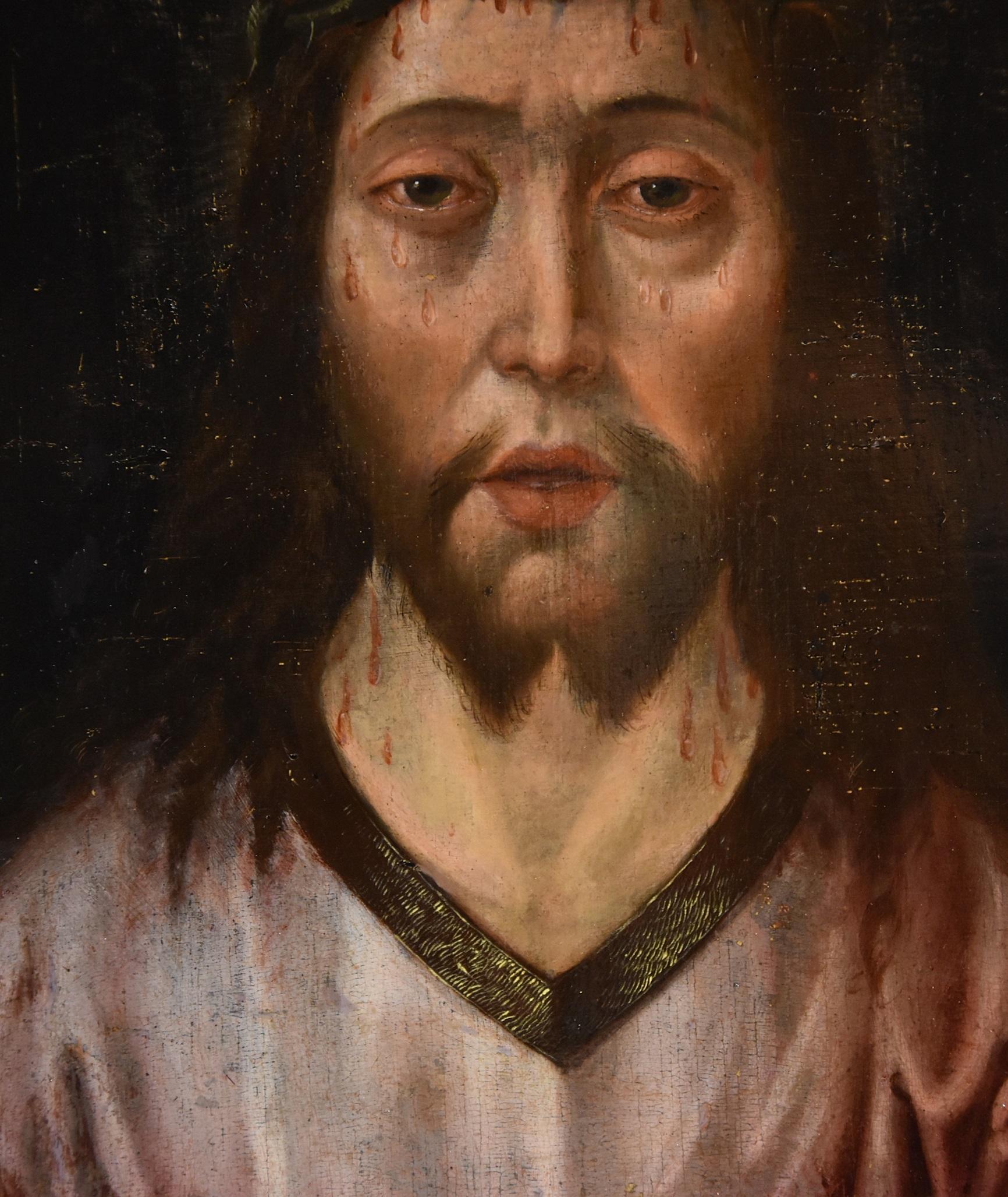 Ecce Homo Christ Metsys 16th Century Paint Oil on table Flemish Old master For Sale 1
