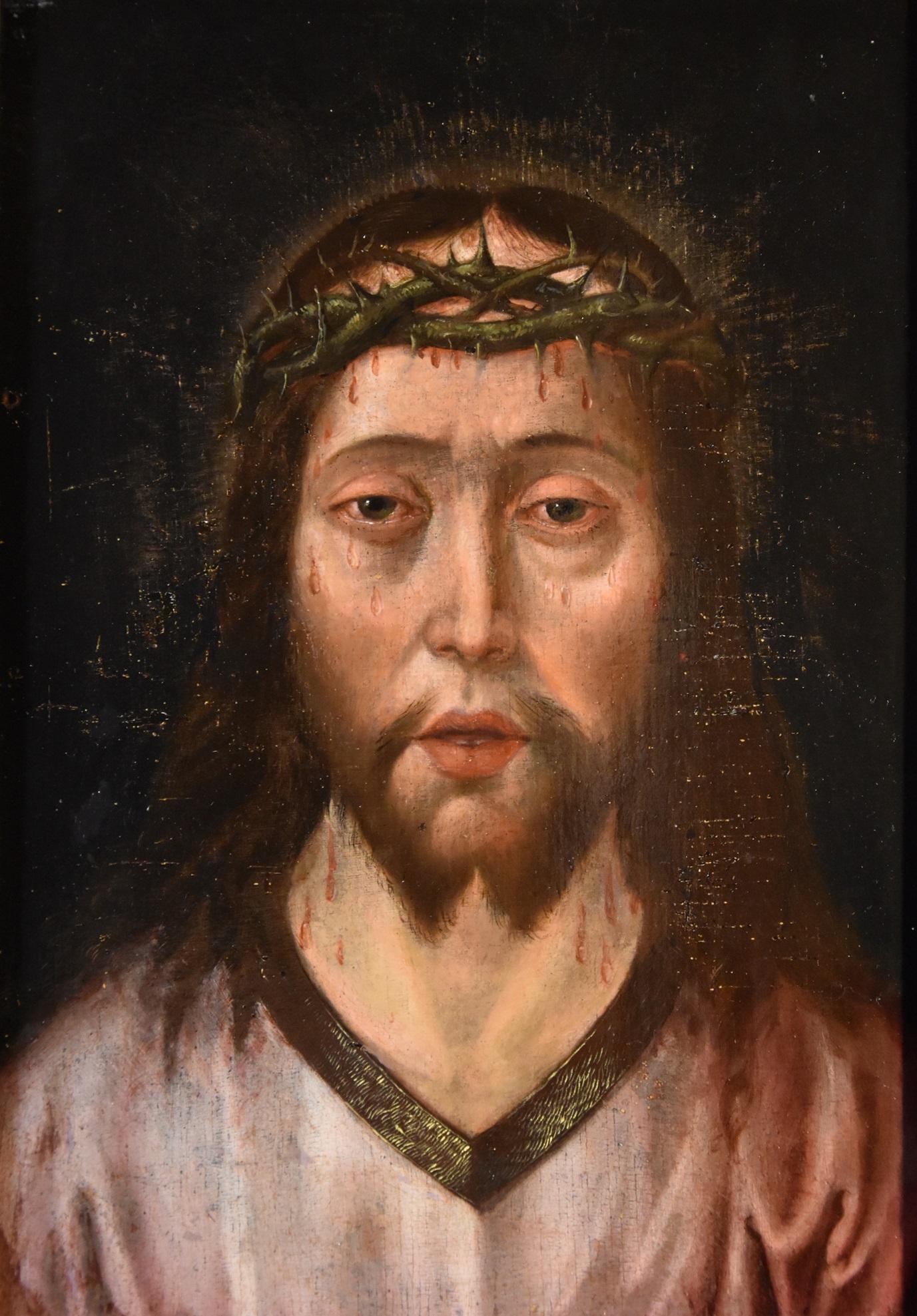 Quentin Metsys (Leuven, 1466 - Antwerp, 1530) Portrait Painting - Ecce Homo Christ Metsys 16th Century Paint Oil on table Flemish Old master