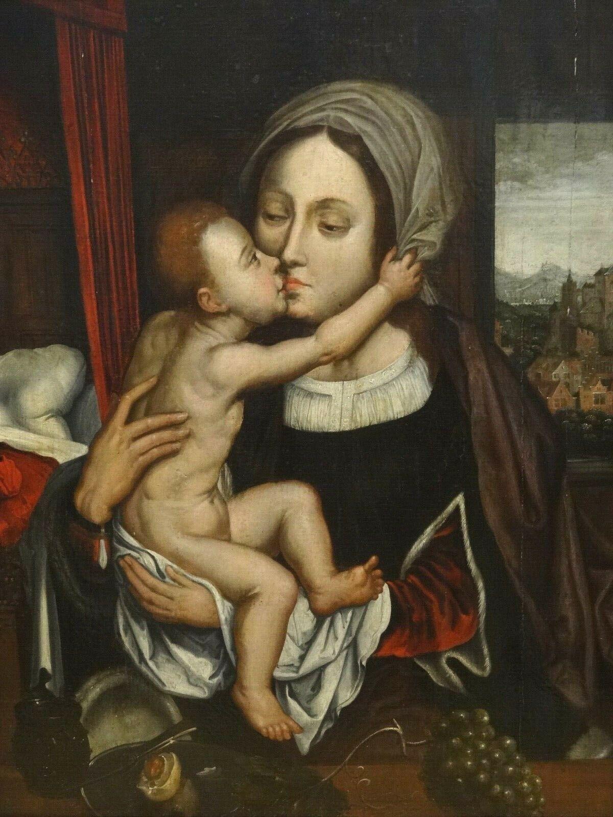 Quentin METSYS Portrait Painting - Madonna And Child, 16th Century