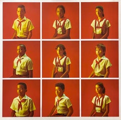 Large Contemporary Chinese Photograph Cuban School Children Havana Color Photo