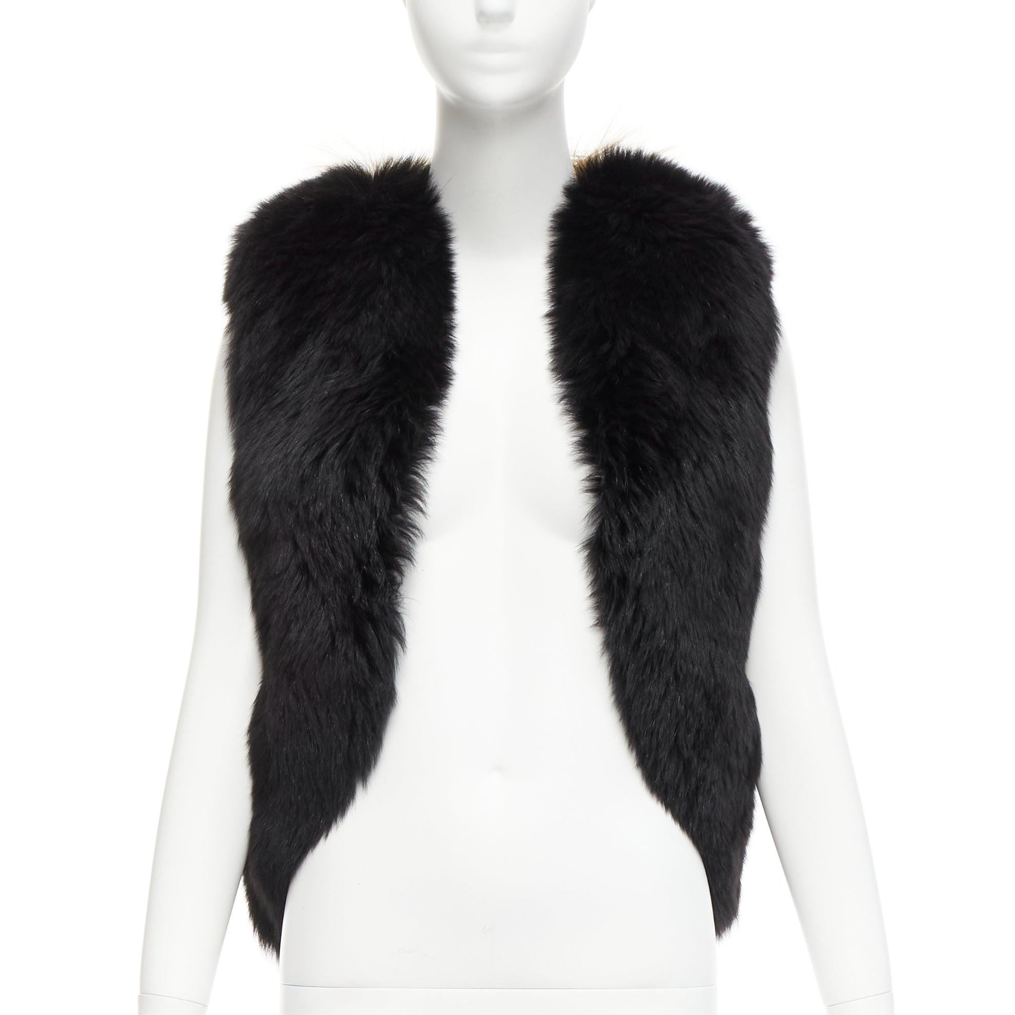 QUENTIN VERON black brown bicolor lamb fur bolero vest jacket FR36 S
Reference: NILI/A00010
Brand: Quentin Veron
Material: Fur
Color: Black, Brown
Pattern: Solid
Lining: Black Fabric
Made in: France

CONDITION:
Condition: Excellent, this item was