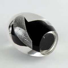 Querandi decorative Large glass paperweight in 925 silver