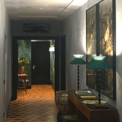 Quercia Table Lamp, Natural Finish and Black Waxed Brass, Fabric Lampshade