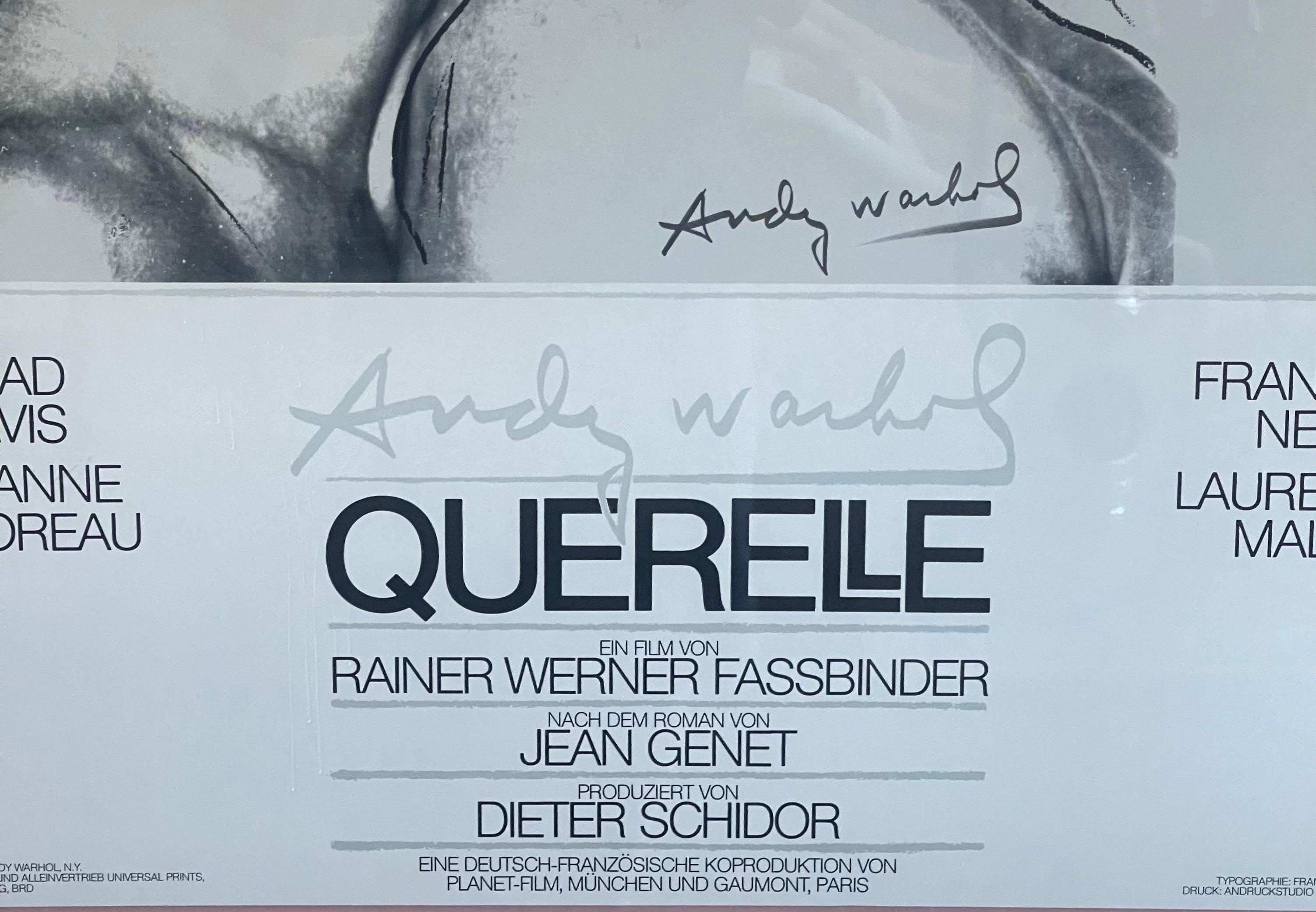 Affiche blanche Querelle A27 d'Andy Warhol en vente 2