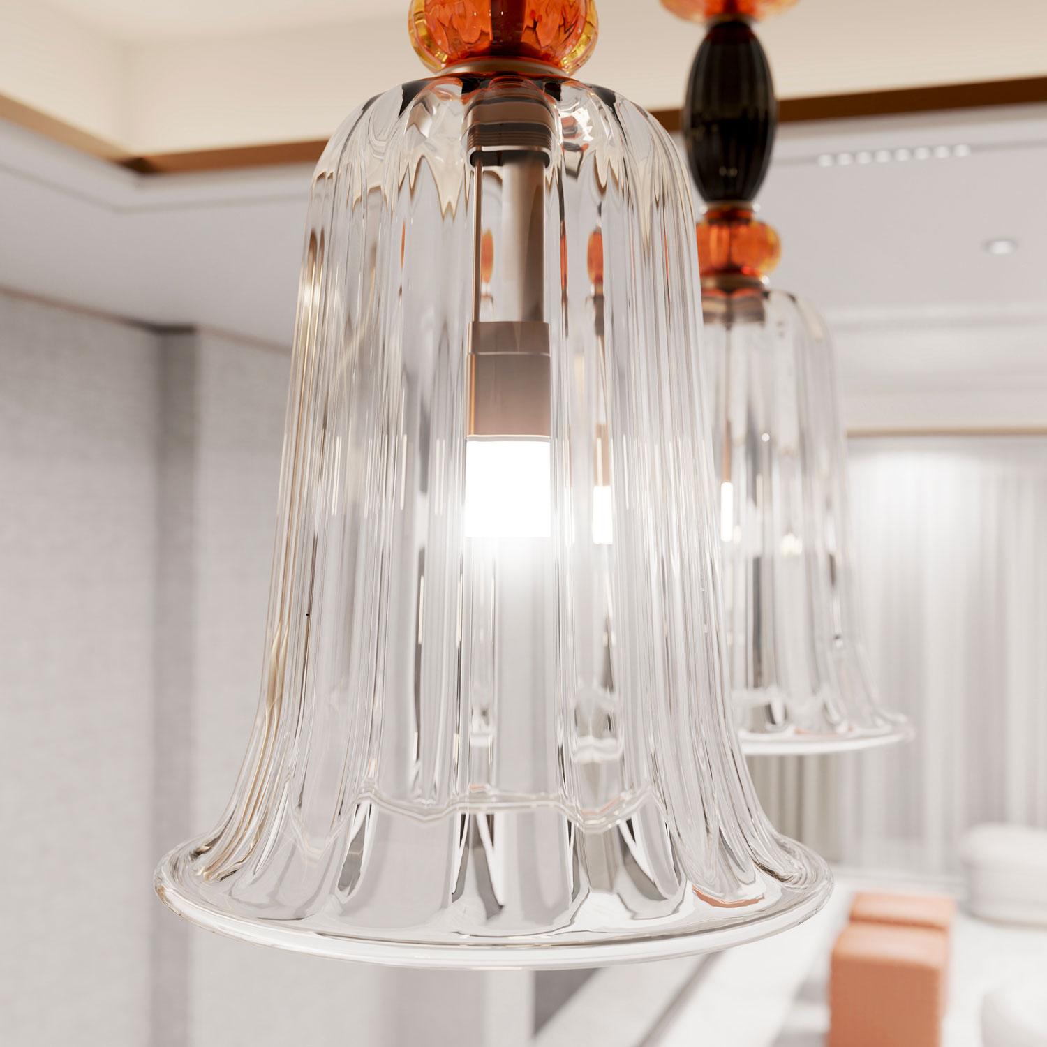 QUERINI Lampada Pendente Artigianale in Vetro di Murano dal Design Moderno For Sale 2