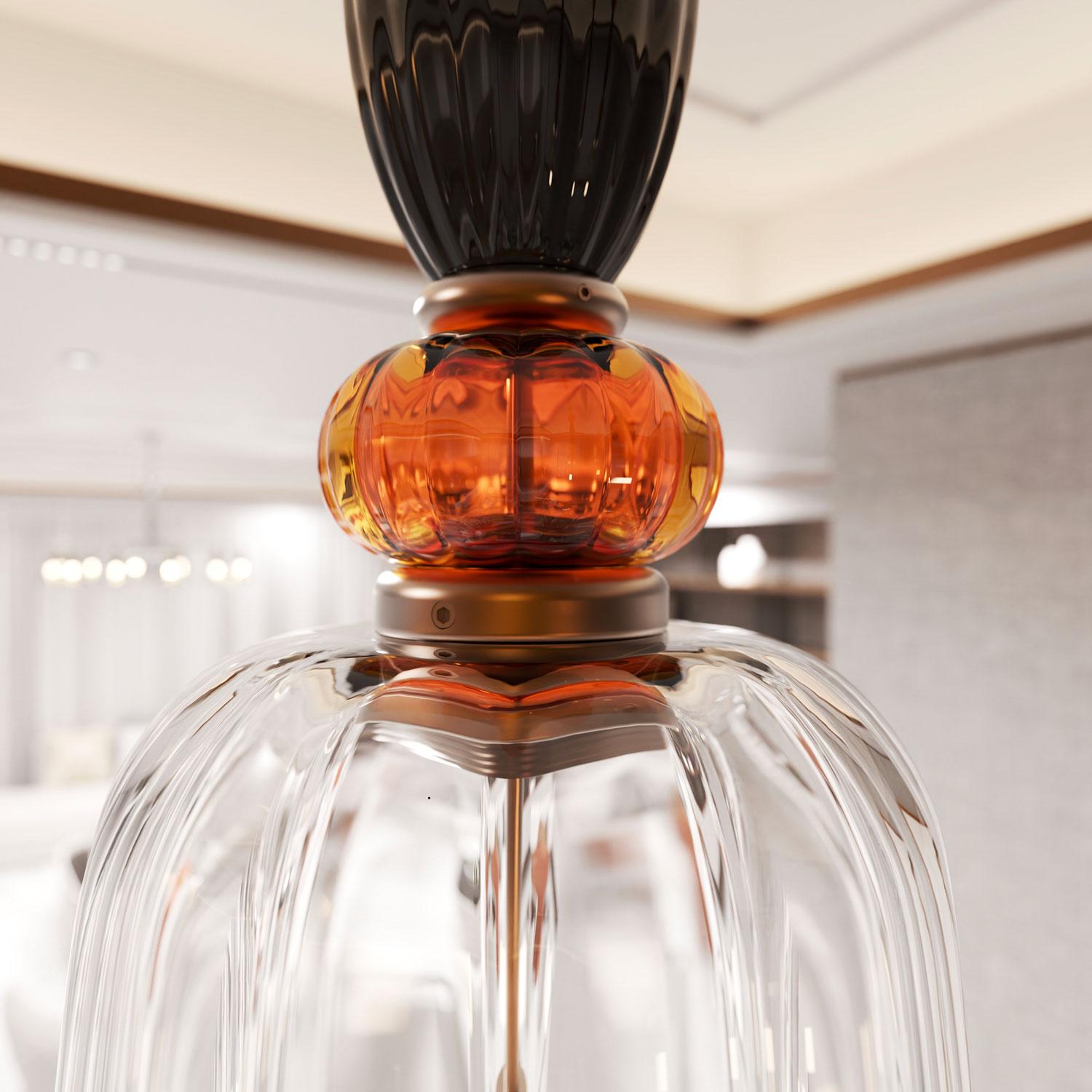 QUERINI Lampada Pendente Artigianale in Vetro di Murano dal Design Moderno For Sale 3