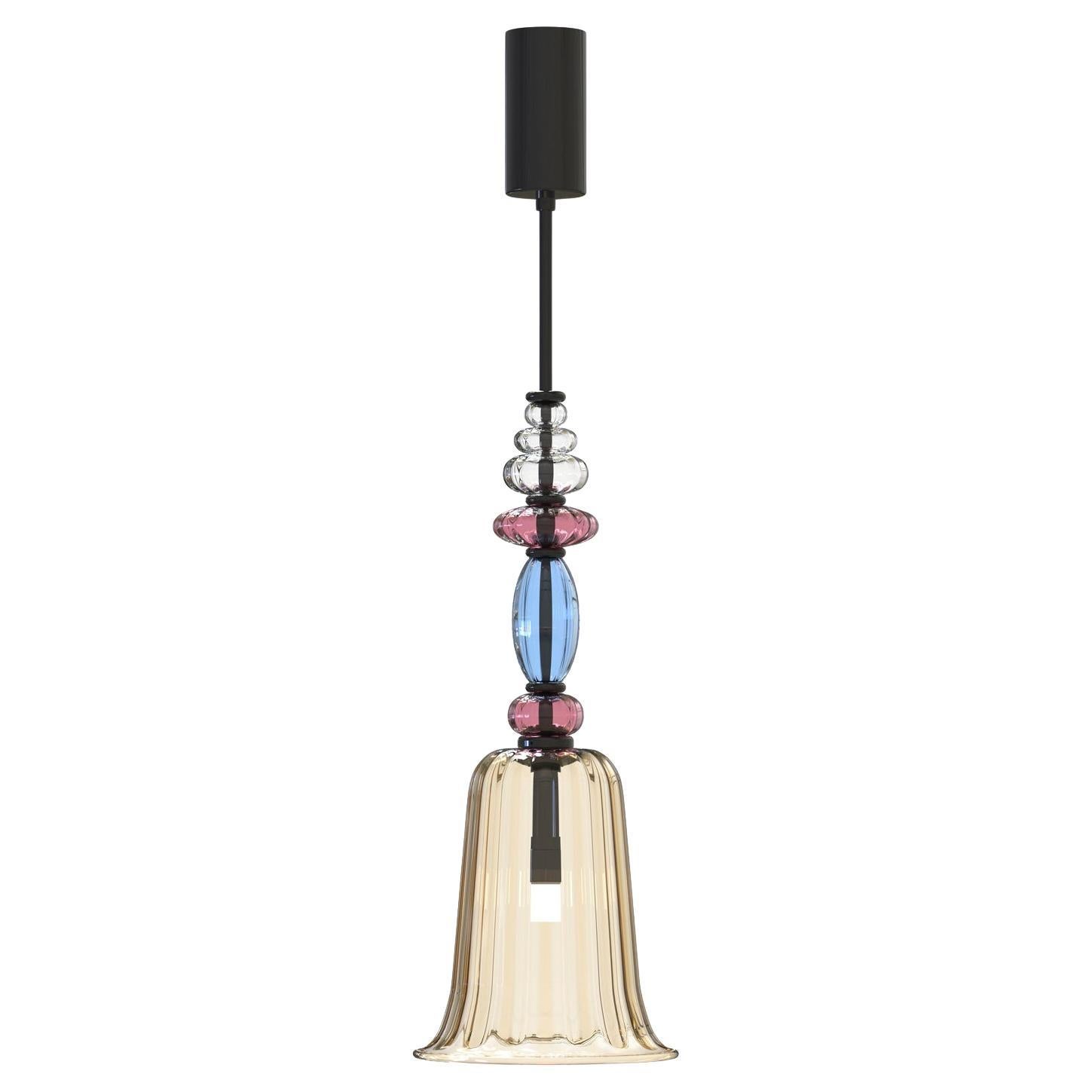 QUERINI Lampada Pendente Artigianale in Vetro di Murano dal Design Moderno