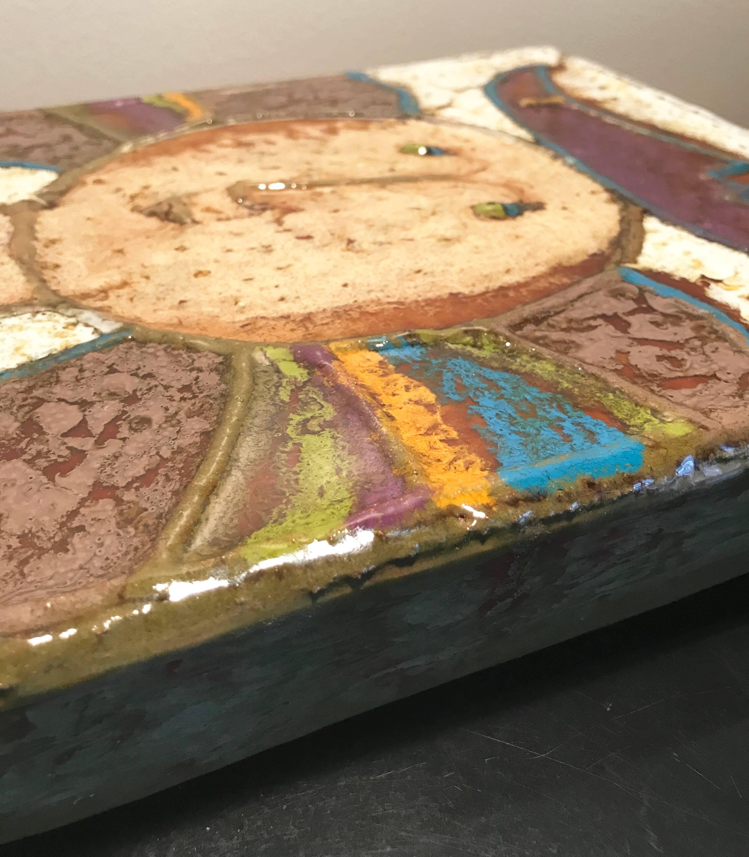 Querubim Lapa Enameled Ceramic Wall Plaque Sculpture 4