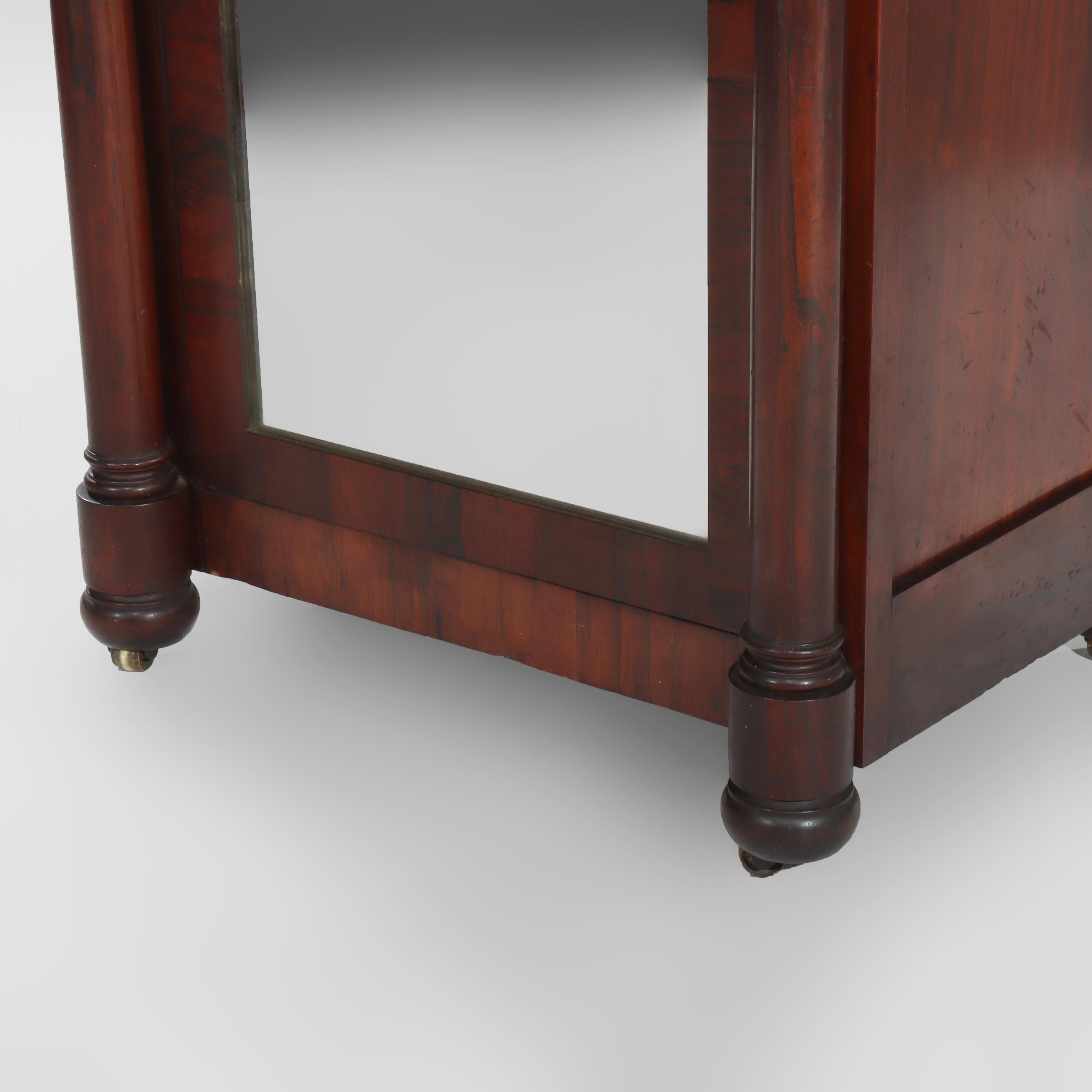 Quervelle School Amerikanisches Empire Klassisches Musikkabinett aus Palisander mit Marmorplatte im Zustand „Gut“ im Angebot in Big Flats, NY