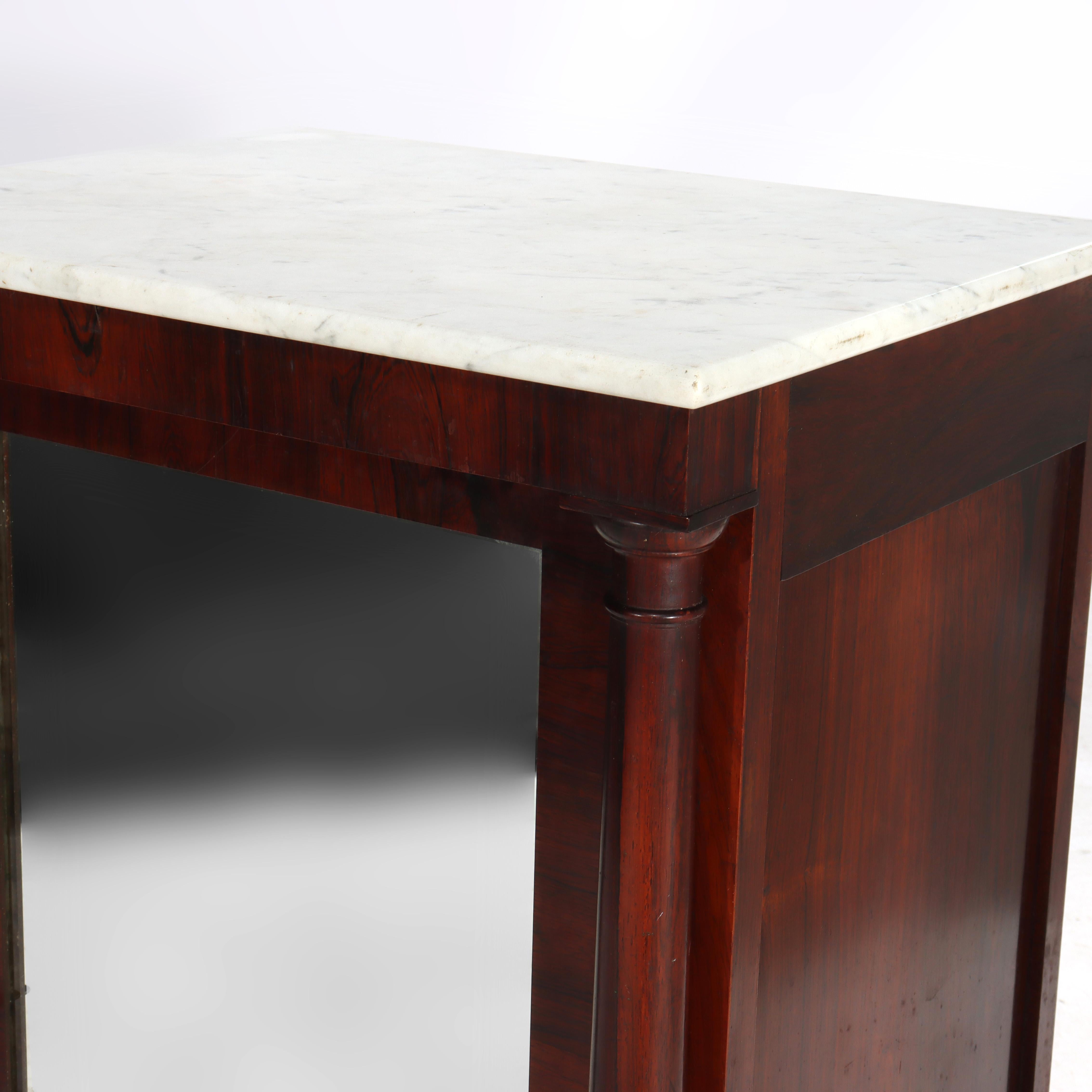 Quervelle School Amerikanisches Empire Klassisches Musikkabinett aus Palisander mit Marmorplatte (19. Jahrhundert) im Angebot