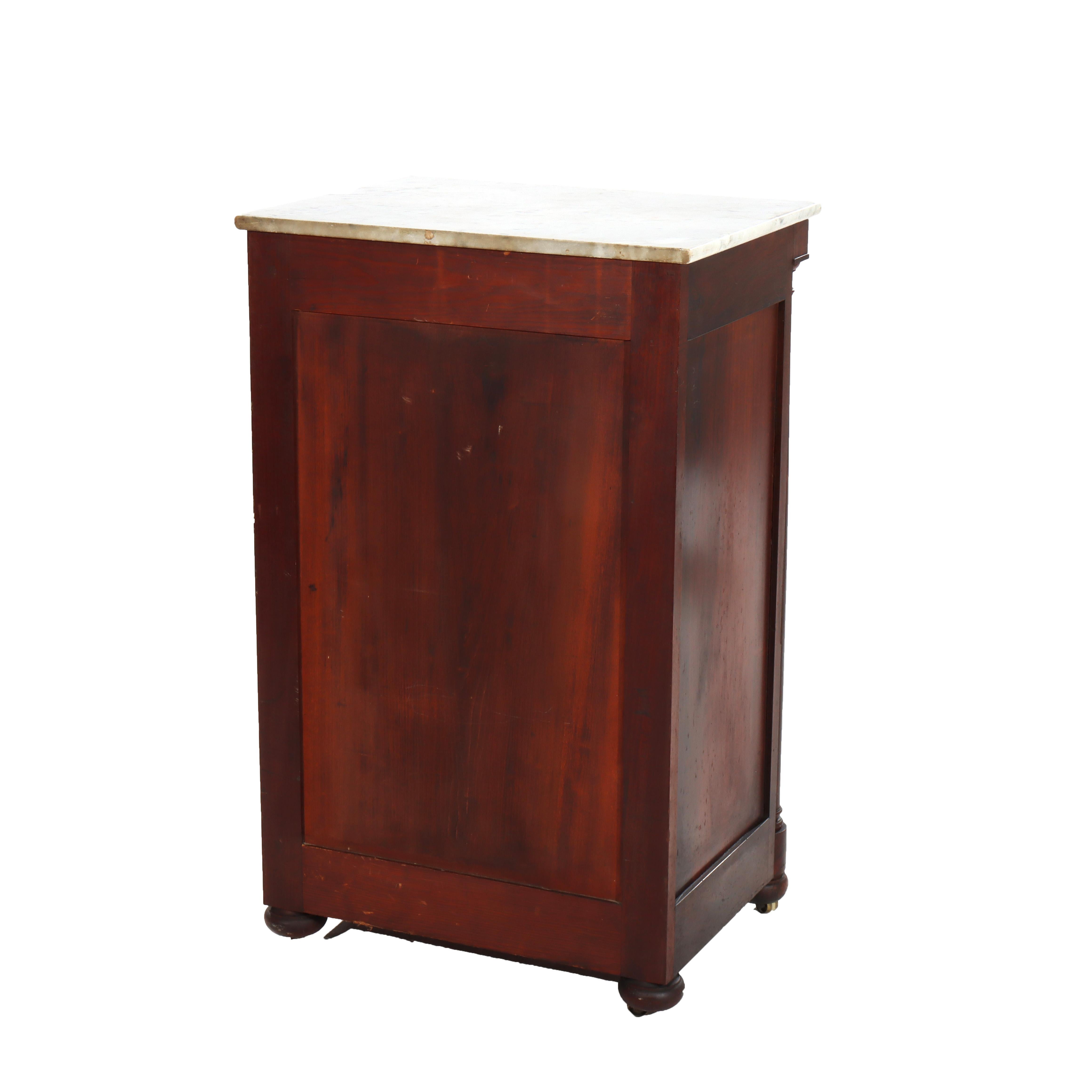 Quervelle School Amerikanisches Empire Klassisches Musikkabinett aus Palisander mit Marmorplatte im Angebot 4