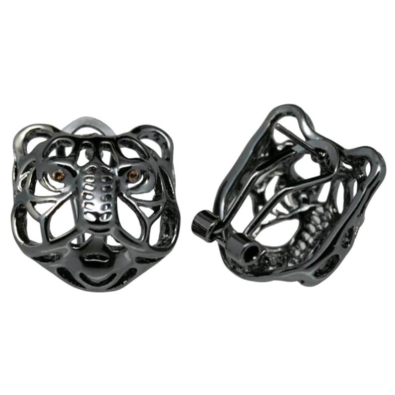 Quest Mystical Tiger Omega Earrings by John Landrum Bryant