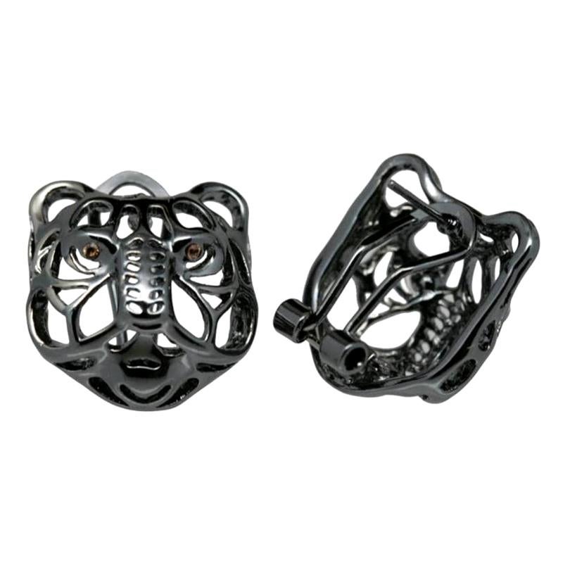 Quest Mystical Tiger Omega Earrings by John Landrum Bryant For Sale