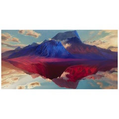 Question Has Been Answered, Jason Cordero, Blue and Red Landscape Painting