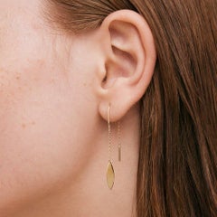 Question Mark Earrings in 14K Solid Yellow Gold