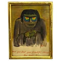 Figura macabra de dibujos animados de los años 50 Acuarela