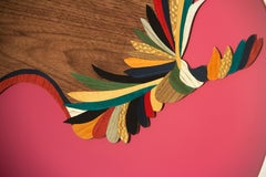 Quetzal Pink Mirror by Mool, Decorative Item Marquetry