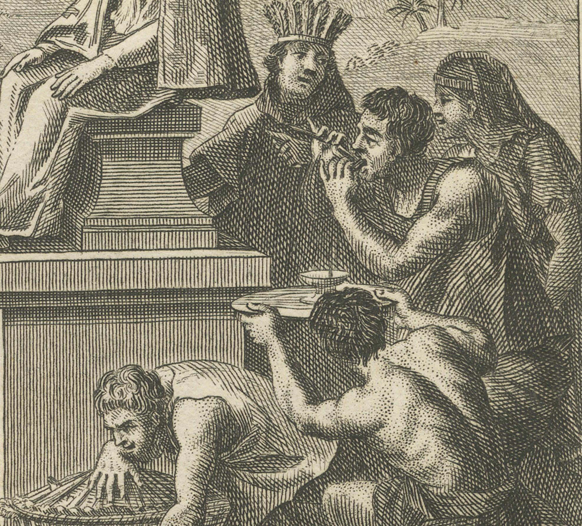 Quetzalcoatl-Verehrung und Jagdgottheit - Seltene Gravur von 1734 mit aztekischen Ritualen im Angebot 2