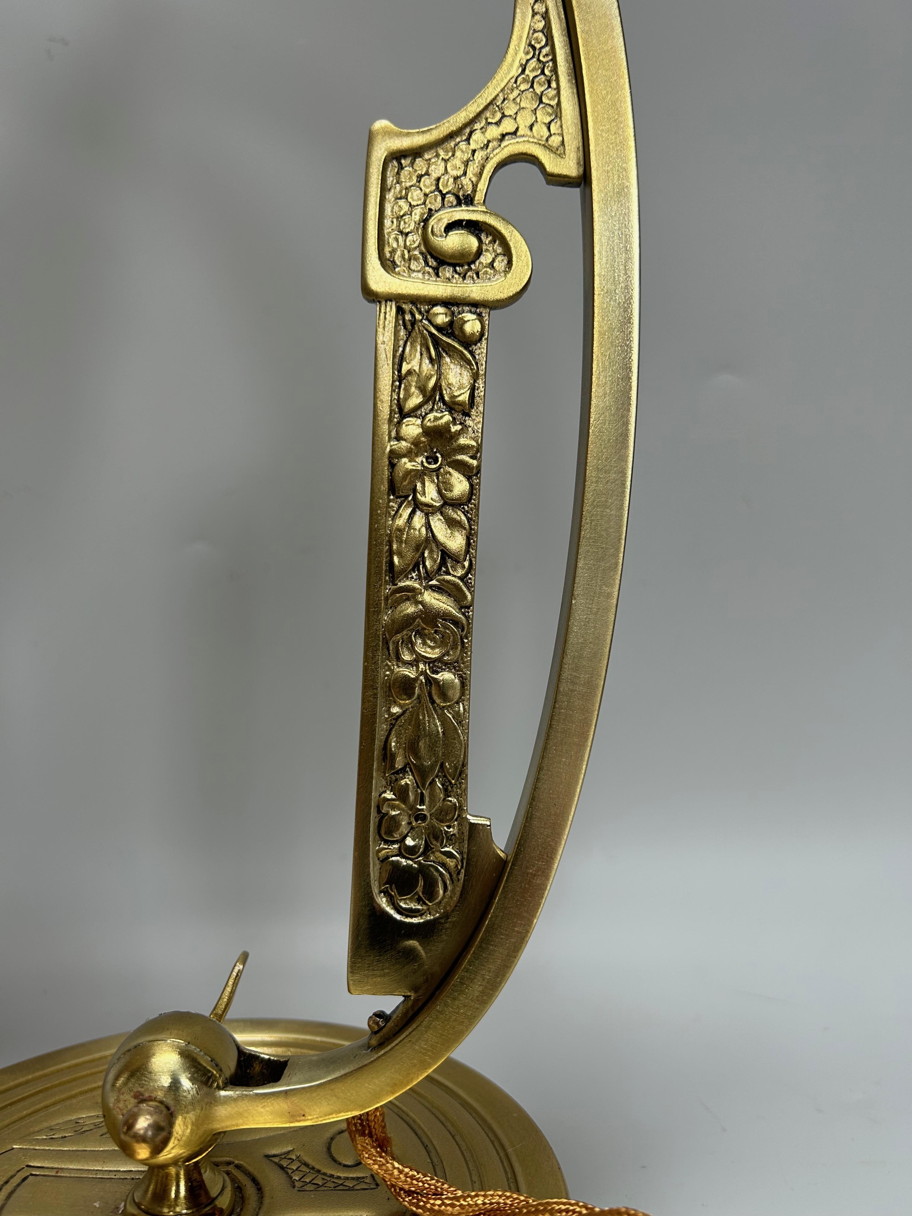 French Quezal Art Nouveau Lamp For Sale