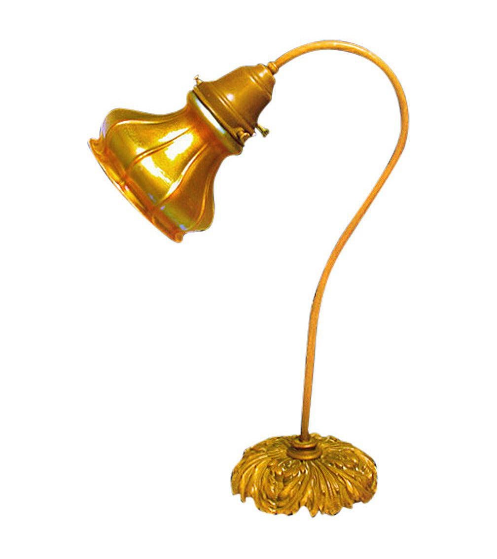 American Quezal Glass Desk Lamp, circa 1910