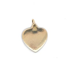 Qu'Hier Que Demain Heart Enamel Gold Charm