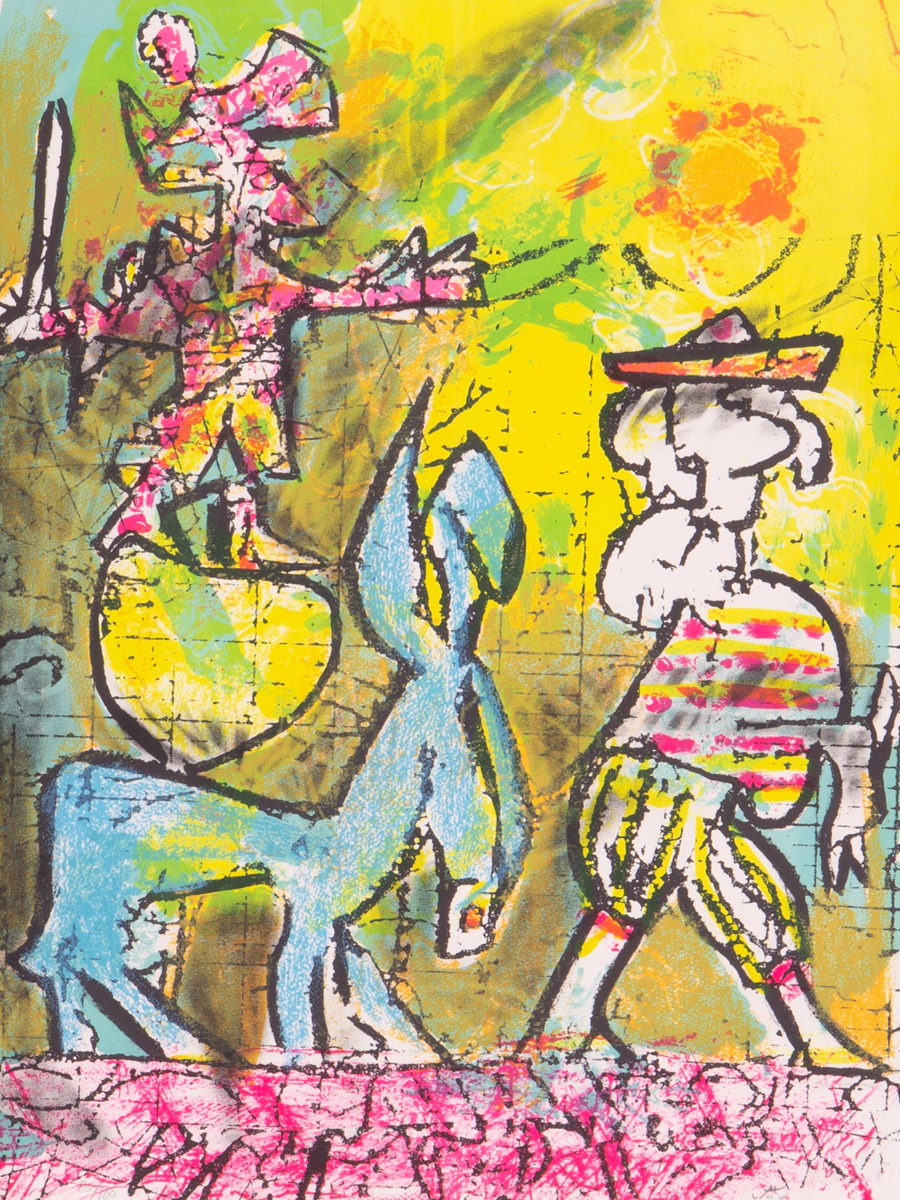 Italian Qui d'Eux folder with 10 color lithographs and a text by Roberto Matta For Sale
