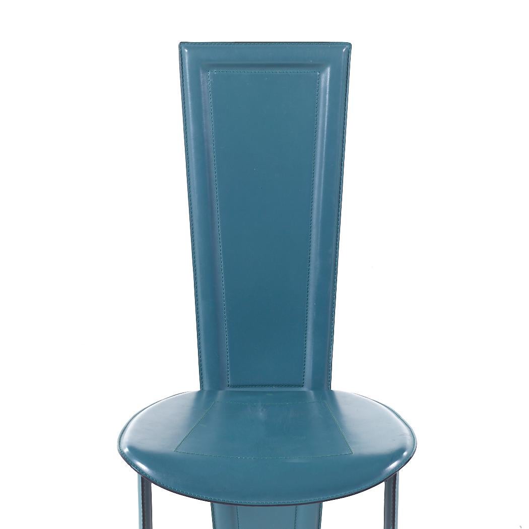 Quia Postmodern Italian Leather Dining Chairs - Set of 12 For Sale 5