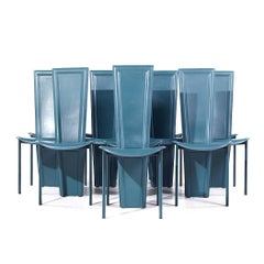 Quia Postmodern Italian Leather Dining Chairs - Set of 12