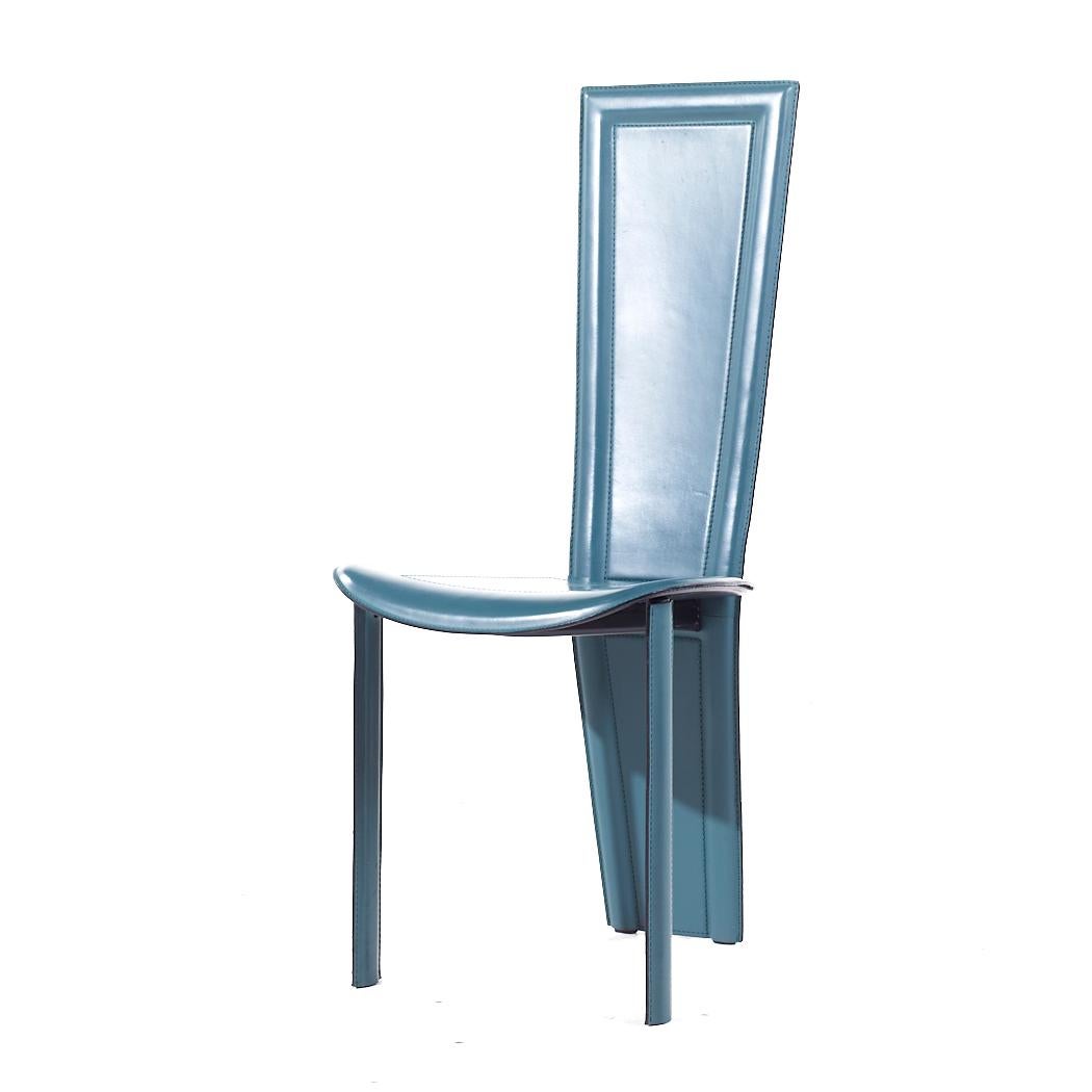 Quia Postmodern Italian Leather Dining Chairs - Set of 12 For Sale 1