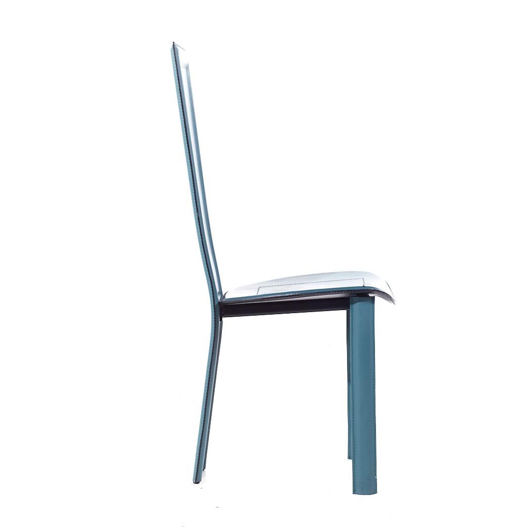 Quia Postmodern Italian Leather Dining Chairs - Set of 12 For Sale 2