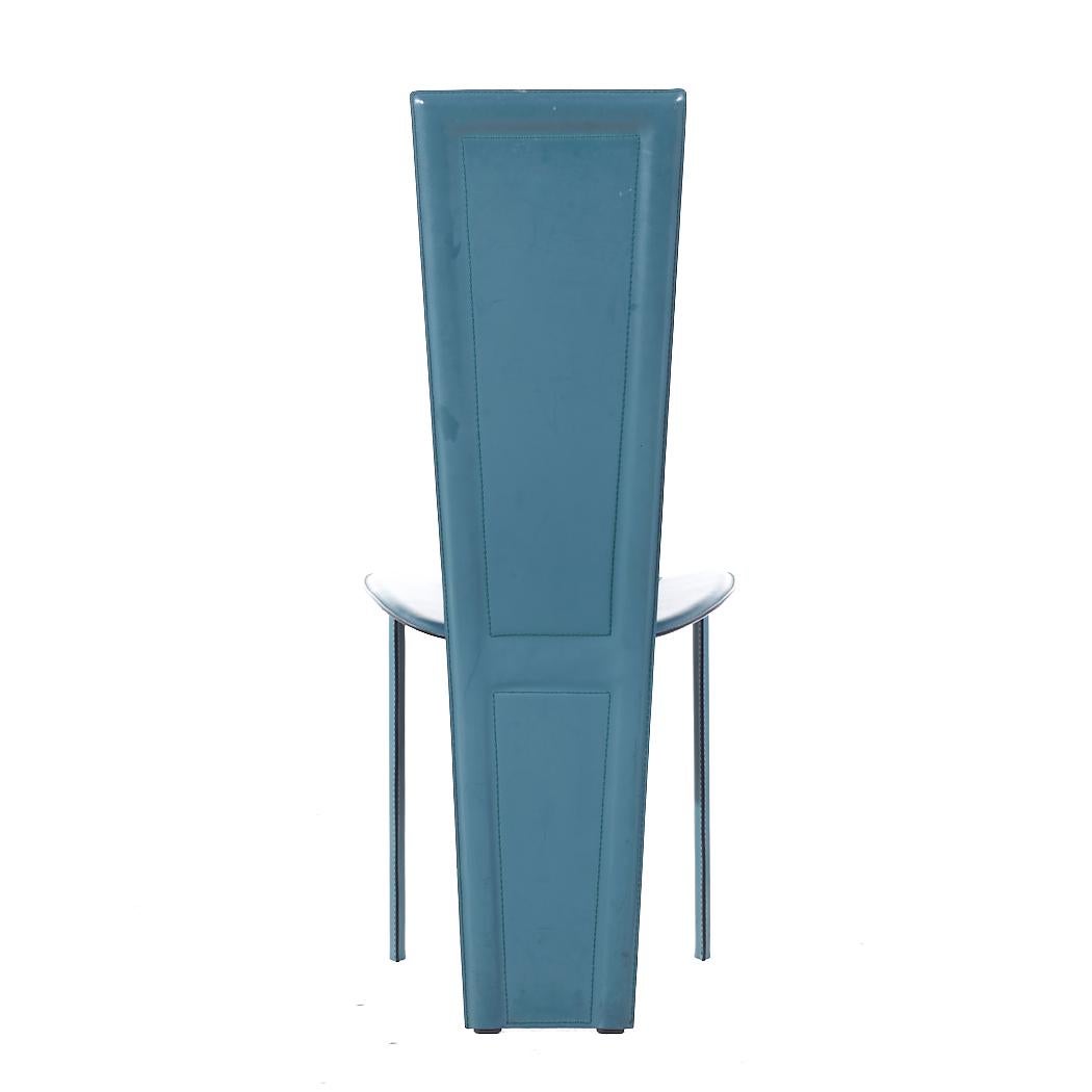 Quia Postmodern Italian Leather Dining Chairs - Set of 12 For Sale 3