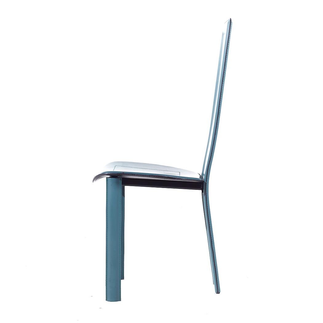Quia Postmodern Italian Leather Dining Chairs - Set of 12 For Sale 4