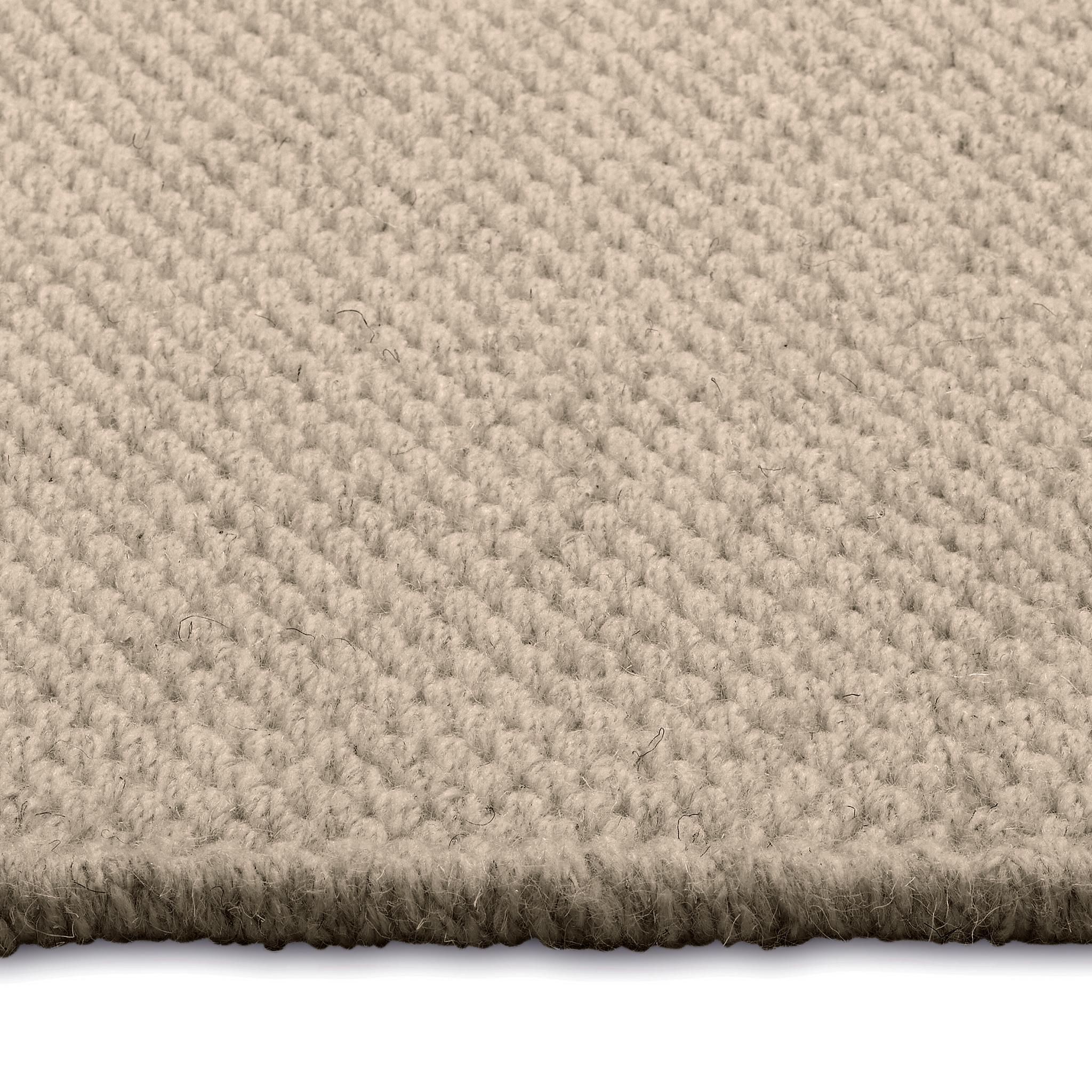 Quies alfombra tejida a mano de lujo con diseño de textura sólida de lana beige de 6x9ft Siglo XXI y contemporáneo en venta