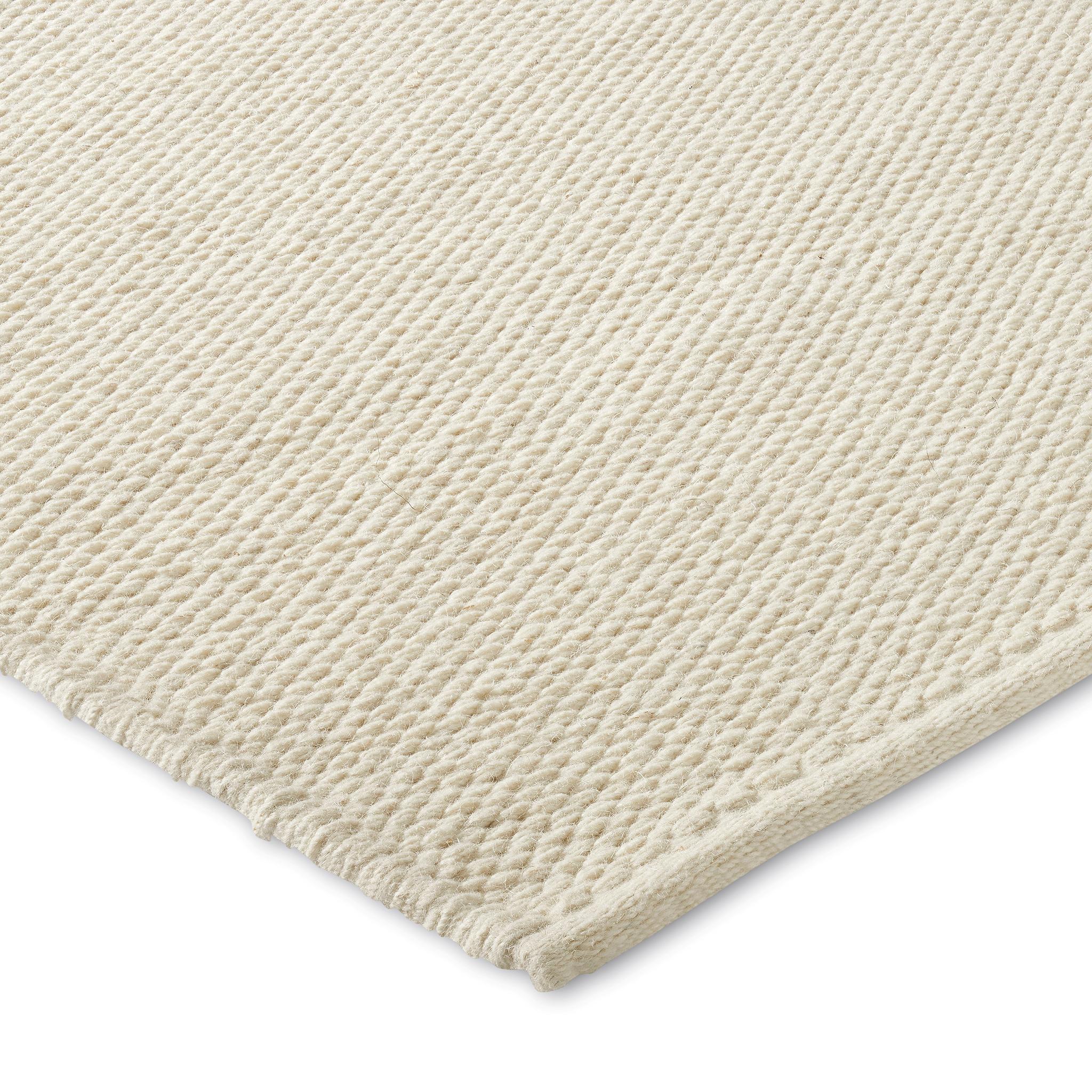 Lana Tappeto Quies 6x9ft in lana avorio con texture solida e design di lusso tessuto a mano in vendita