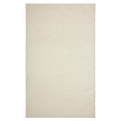 Tappeto Quies 6x9ft in lana avorio con texture solida e design di lusso tessuto a mano