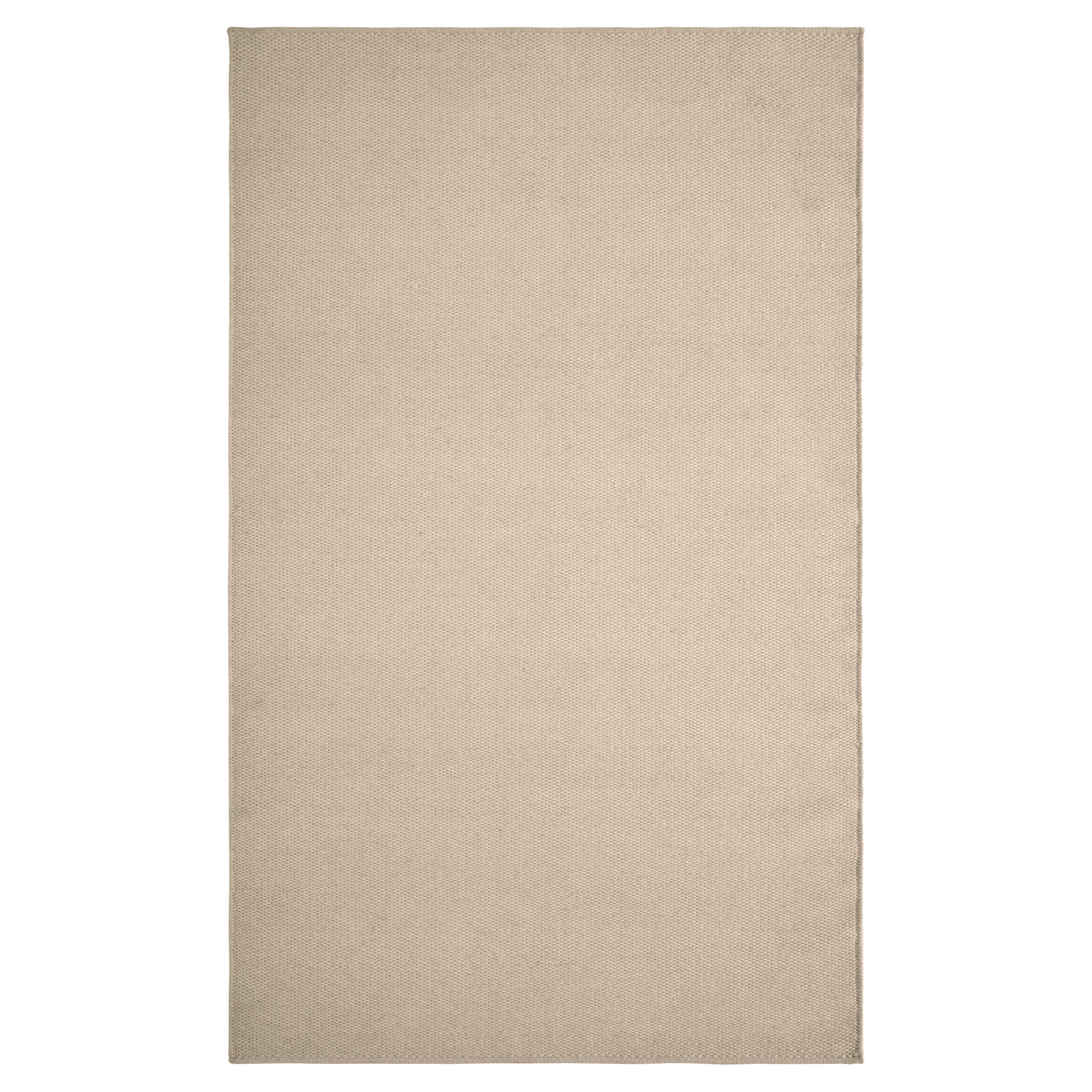 Quies 8x10ft beige lana textura sólida diseño alfombra de lujo tejida a mano