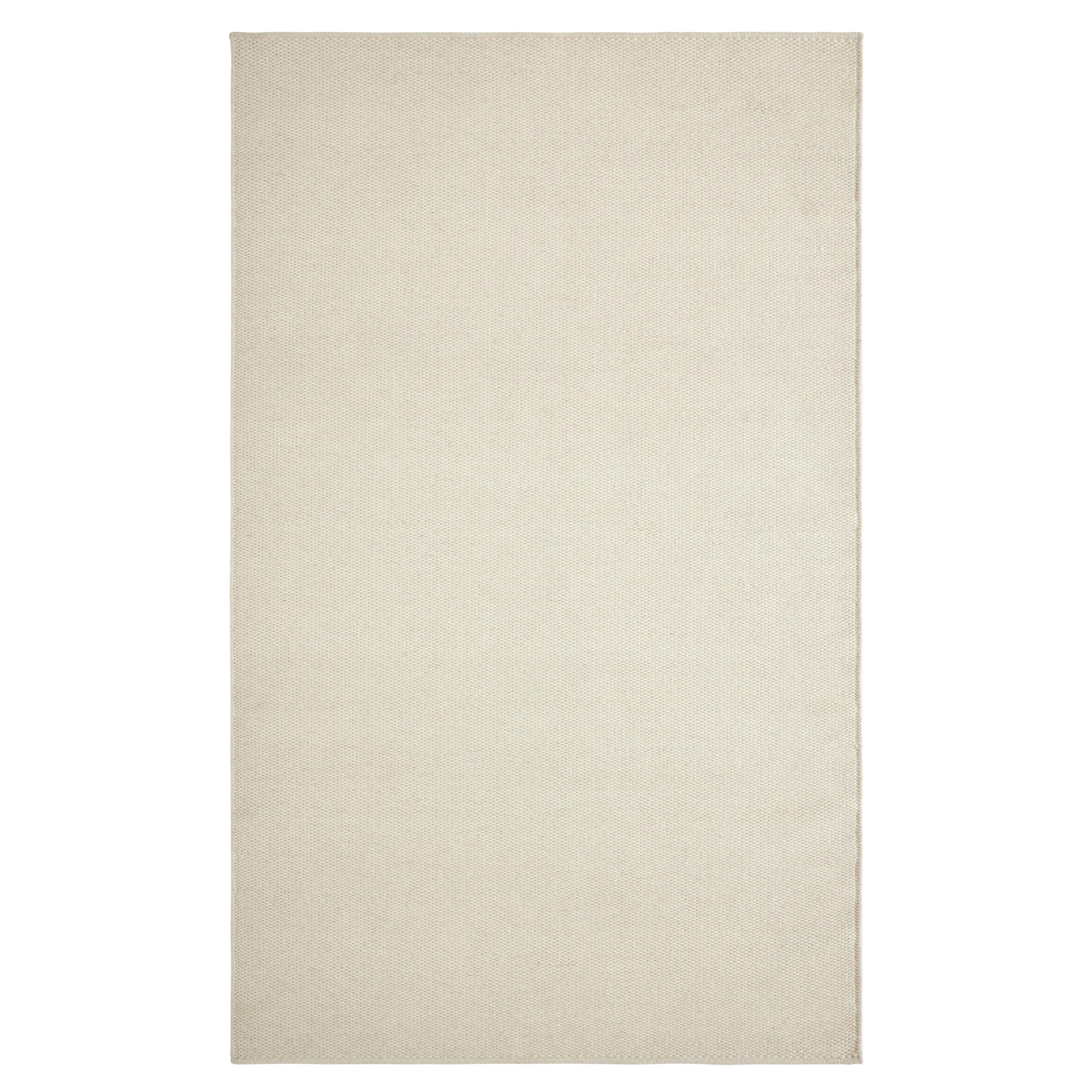 Quies 8X10ft Ivory Wool Solid Texture Design Luxury Handwoven Rug