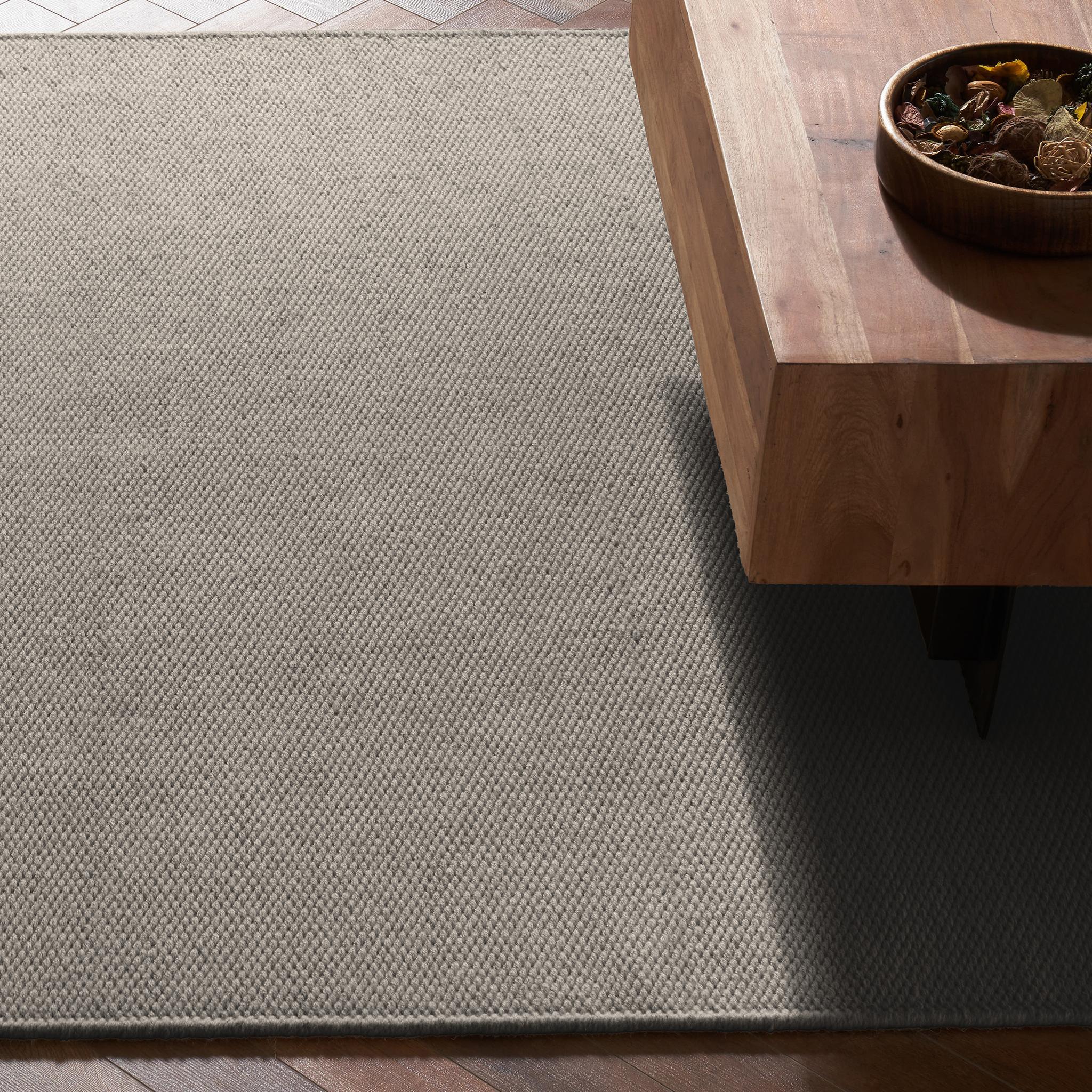 Quies 9x12ft grau Wolle solide Textur Design Luxus handgewebten Teppich (Indisch) im Angebot