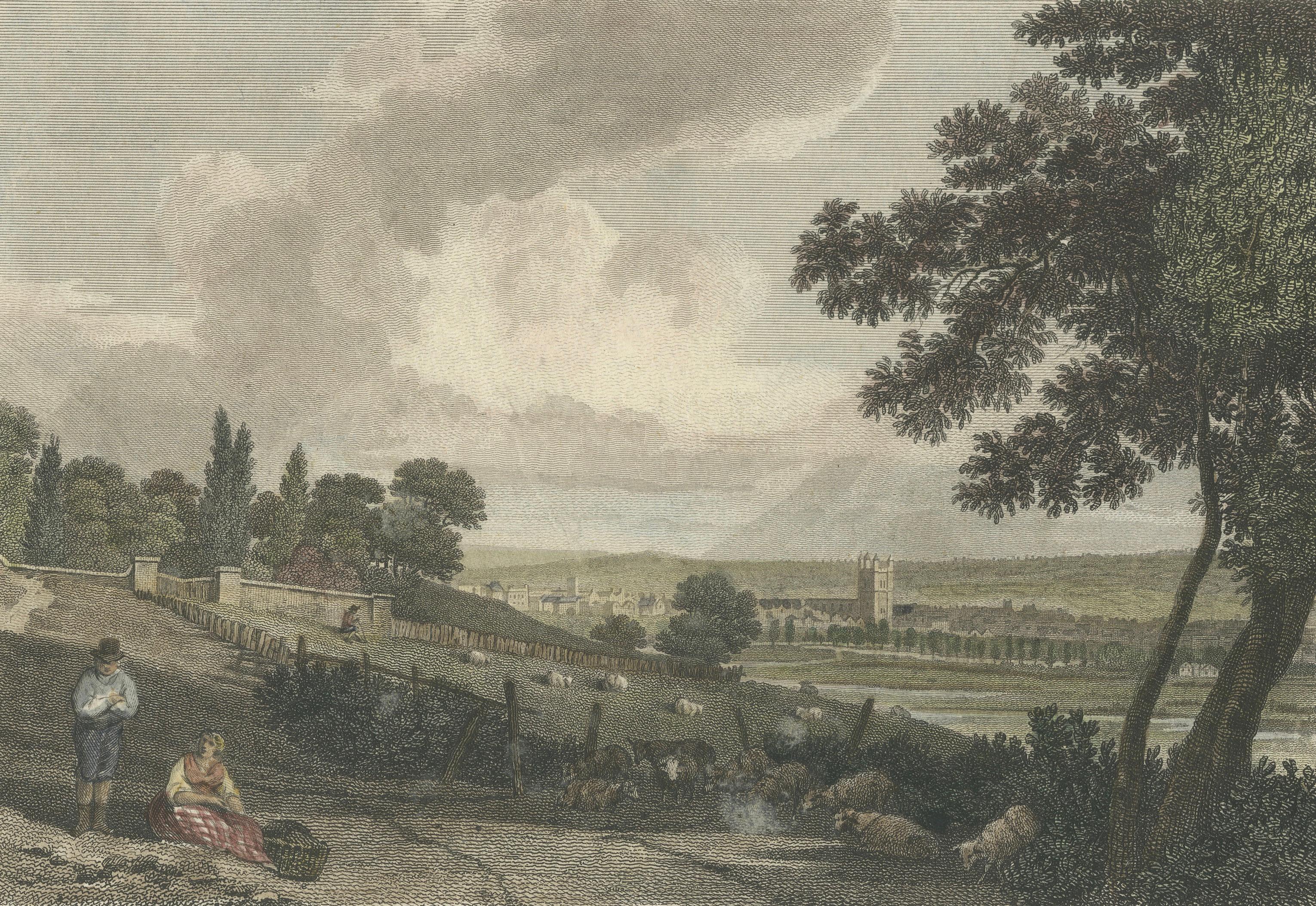 Quiet Hills of Berkshire — Newbury from Speen Hill, Turner & Byrne 1805